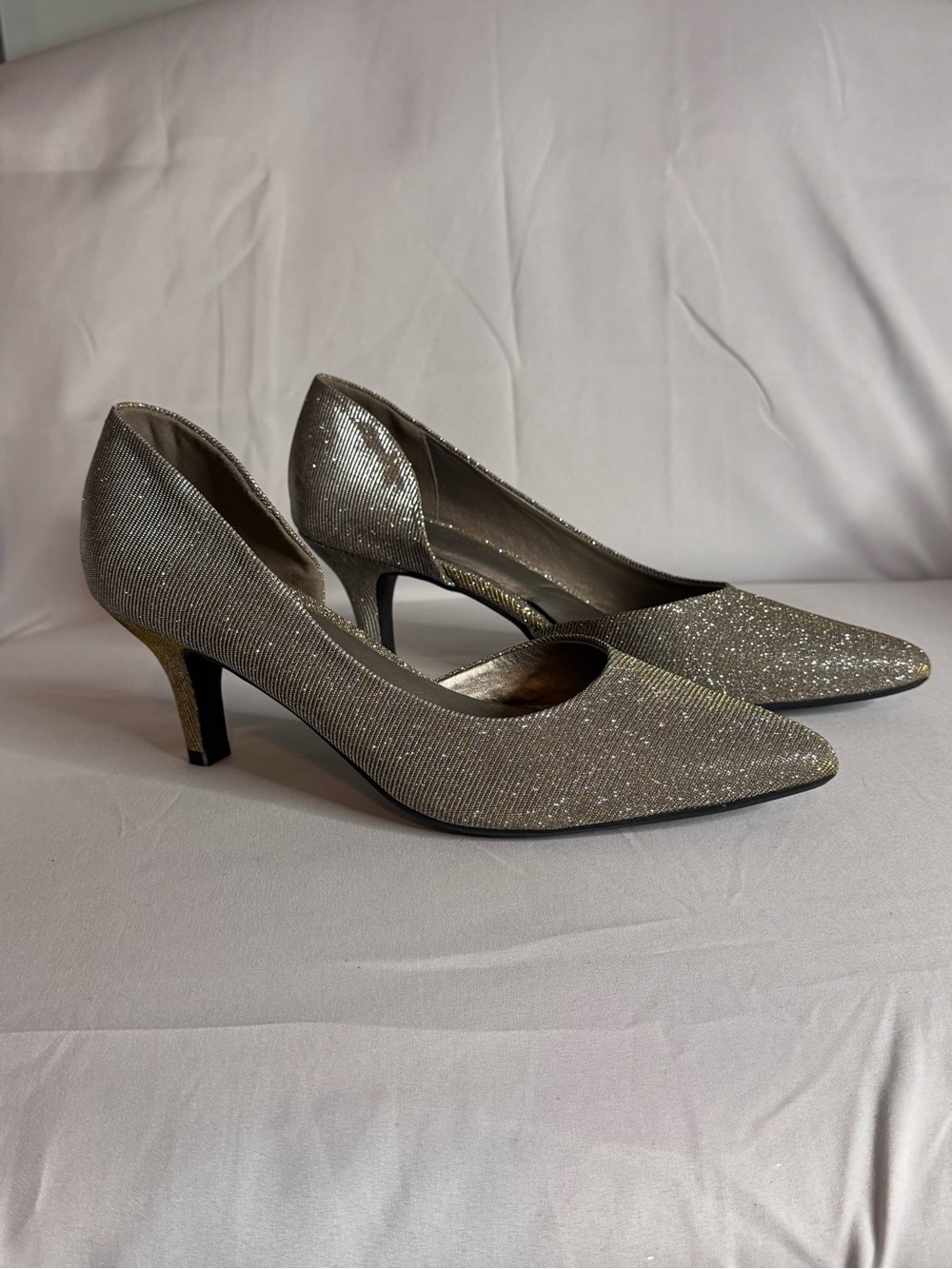 D'Orsay Pointed-Toe Pumps metallic  - Silver and gold